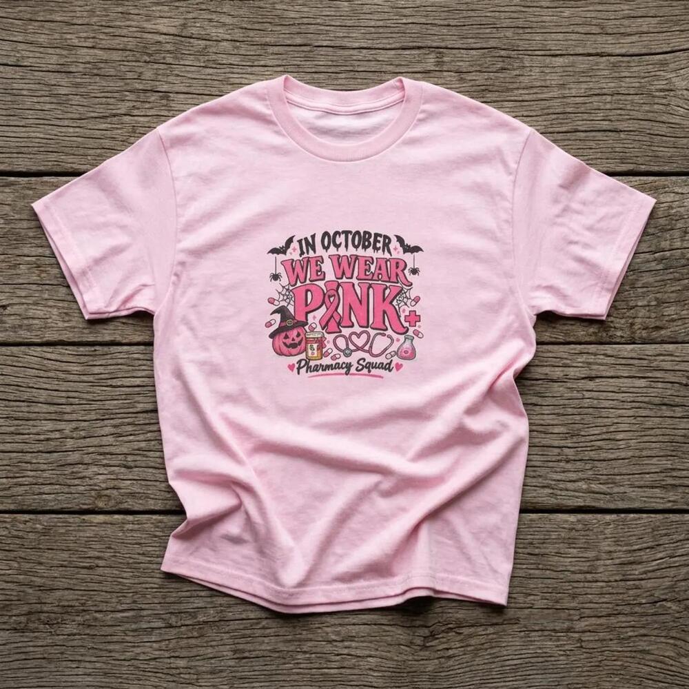 In October We Wear Shirt,  Awareness Pharmacist Tee, Halloween